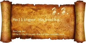 Hellinger Hajnalka névjegykártya